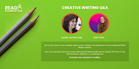 Creative Writing Q&A with Qaisra Shahraz MBE and Sara Khan tickets