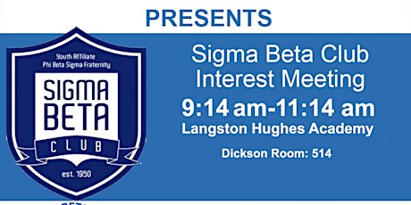 Sigma Beta Club Interest Meeting 5/21/2016 primary image