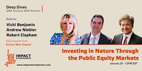 Investing in Nature Through the Public Equity Markets tickets