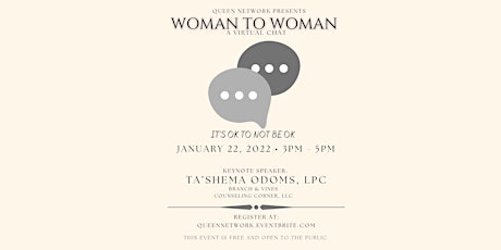 Woman to Woman - A Virtual Chat tickets