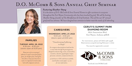 D.O. McComb & Sons Annual Grief Seminar - Family Night tickets