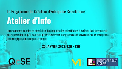 Programme Québécois d’Entrepreneuriat Scientifique (QcES) - Atelier d'Info