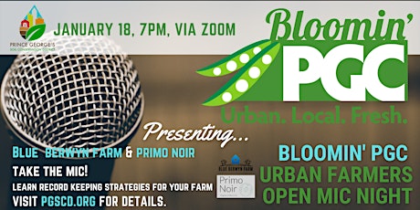 Bloomin' PGC Urban Farmers January Open Mic Night - Record Keeping tickets