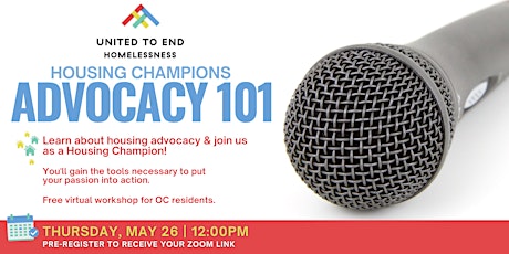 Housing Champions Advocacy 101 Online Workshop tickets