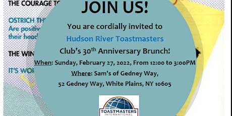 Hudson River Toastmasters Club's 30th Anniversary tickets