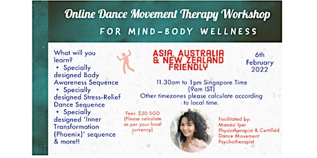 Online Dance Movement Therapy Workshop (Asia, Australia & NZ friendly) Tickets