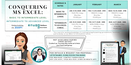 Conquering MS Excel: Intermediate to Advanced (4 sessions; 4 hrs/day) tickets