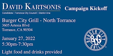 David Kartsonis for Torrance City Council -  Campaign Kickoff! tickets