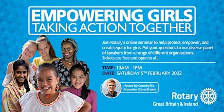 Empowering Girls - Taking Action Together - Online seminar hosted by Rotary bilhetes