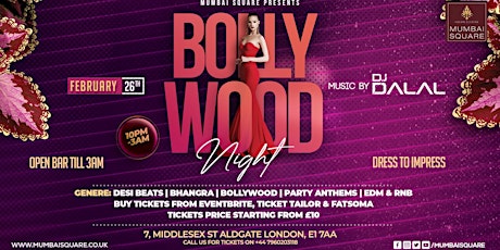 Bollywood Night with DJ Dalal London tickets