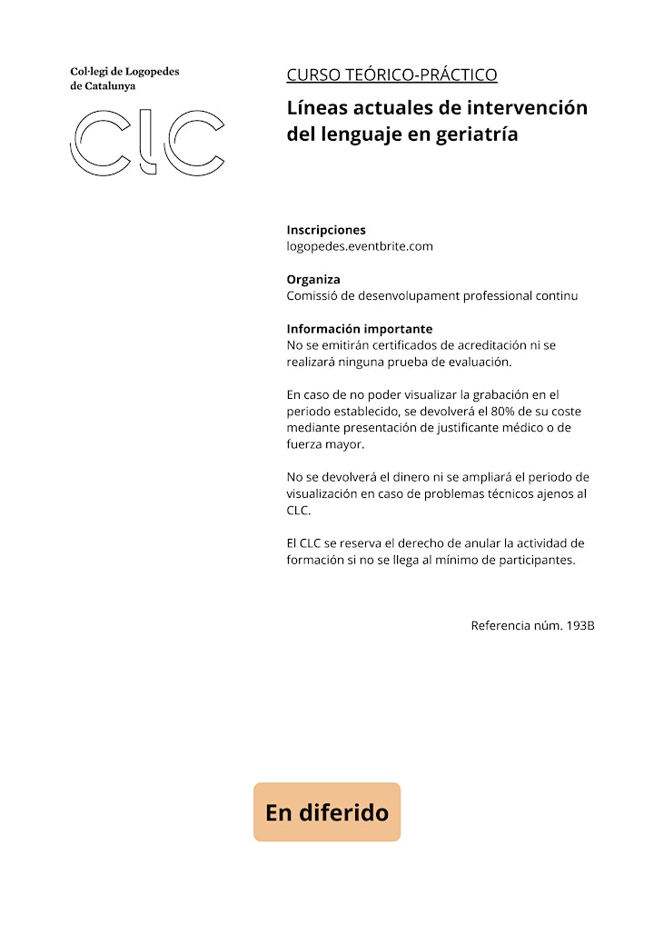 Imagen de Líneas actuales de intervención del lenguaje en geriatría - DIFERIDO