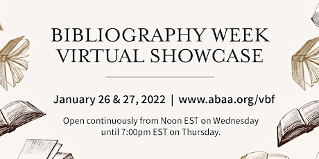 Bibliography Week Virtual Showcase tickets