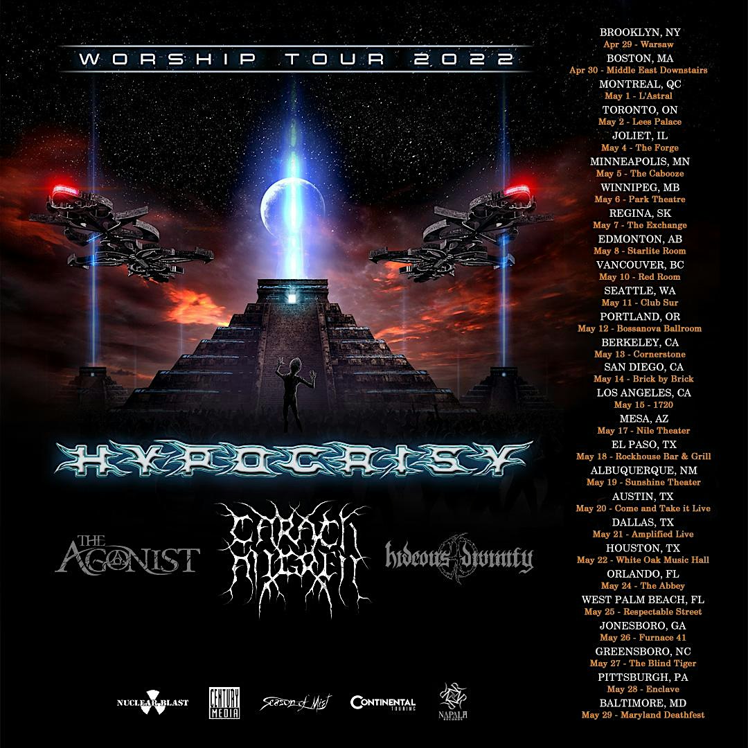 Hypocrisy, Carach Angren, The Agonist, & Hideous Divinity in West Palm Beach at Respectable Street.