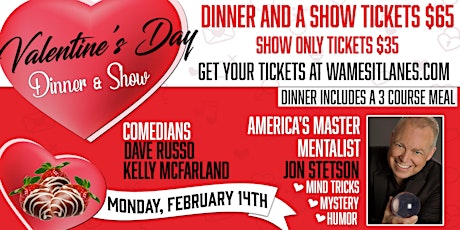 Dinner & Show with Dave Russo, Kelly McFarland and Mentalist Jon Stetson tickets