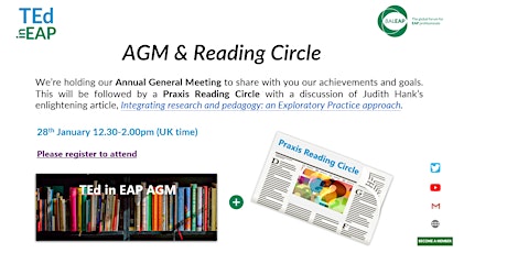 TEd in EAP SIG AGM and Reading Circle tickets