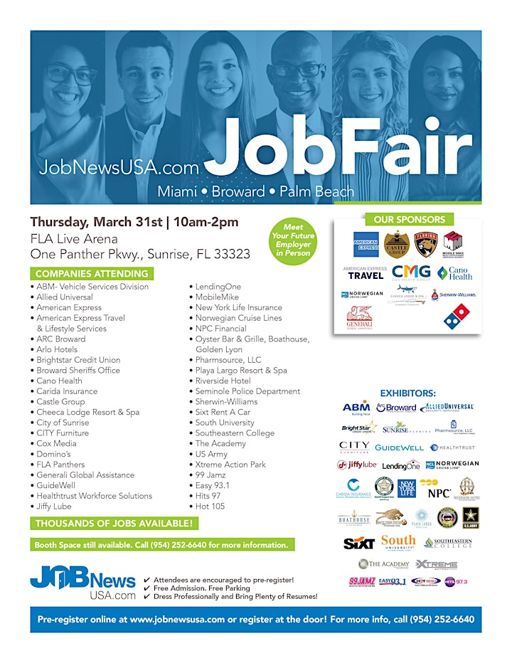 
		JobNewsUSA.com South Florida Job Fair, 1000s of Jobs in Multiple Industries image
