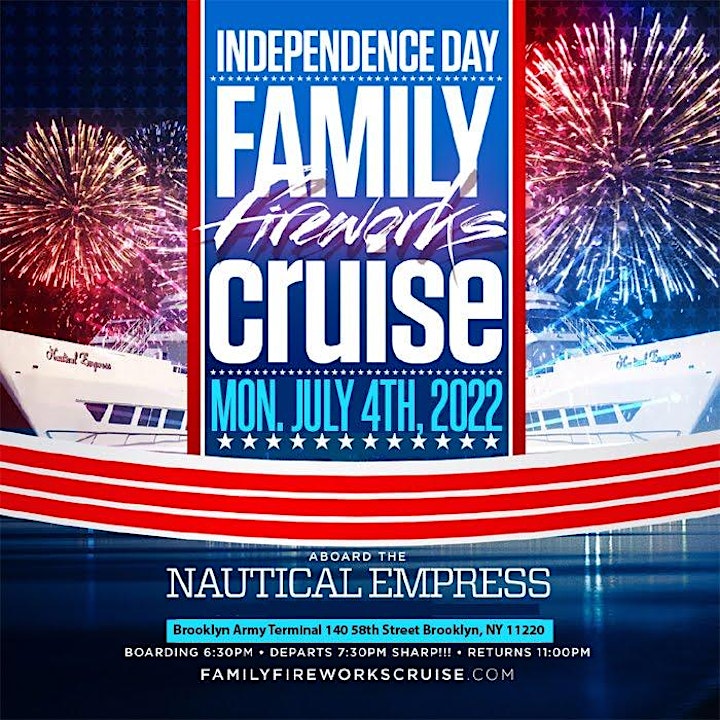 4th of JULY INDEPENDENCE DAY 2022 FAMILY FIREWORKS CRUISE •  NEW YORK CITY image