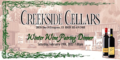 Winter Wine and Food Pairing Dinner tickets