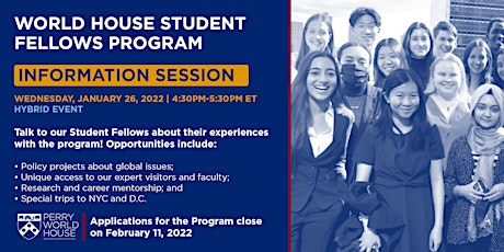 World House Student Fellows Program Information Session tickets