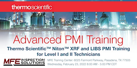 Advanced PMI Training  | ThermoScientific + MFE Inspection Solutions tickets