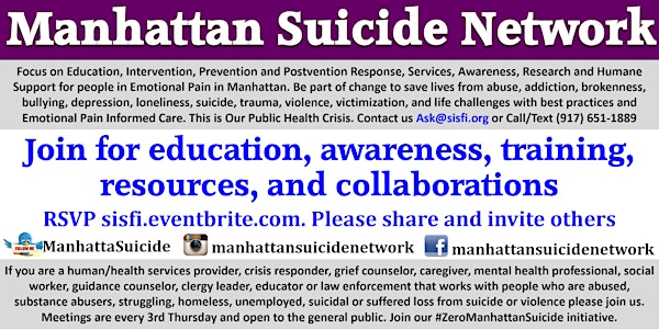 Manhattan Suicide Network, Suicide Safe Sites and Zero Suicide Initiative
