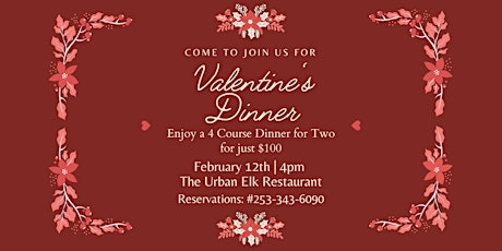 Valentines 4 Course Dinner with Live Music tickets