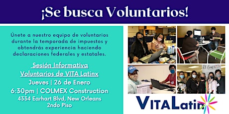 Sesión Informativa para Voluntarios de VITA Latinx tickets
