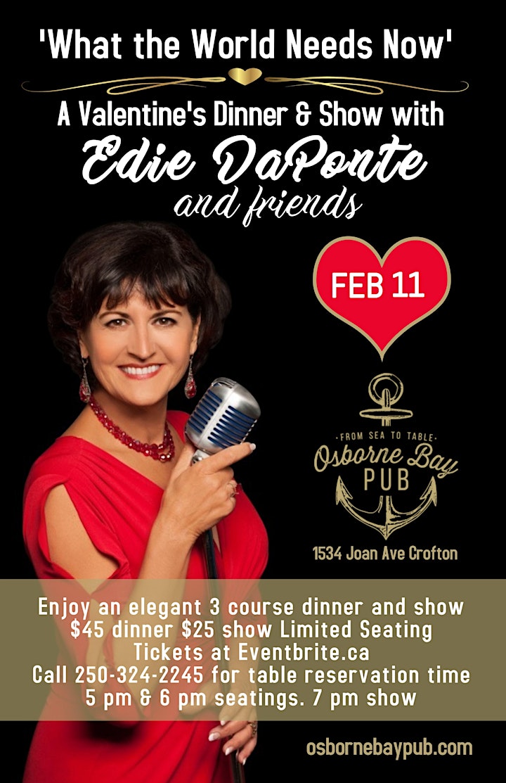 Valentine's Day Dinner & Show w/ Edie Daponte and Friends image