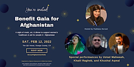 Afghanistan Benefit Gala with Ustad Mahwash, Khalil Ragheb, & Khushal Aqmal tickets