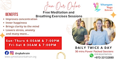 Free  Daily Breathing Exercises & Meditation Session tickets