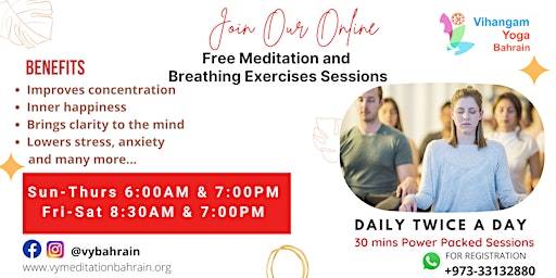 Free  Daily Breathing Exercises & Meditation Session