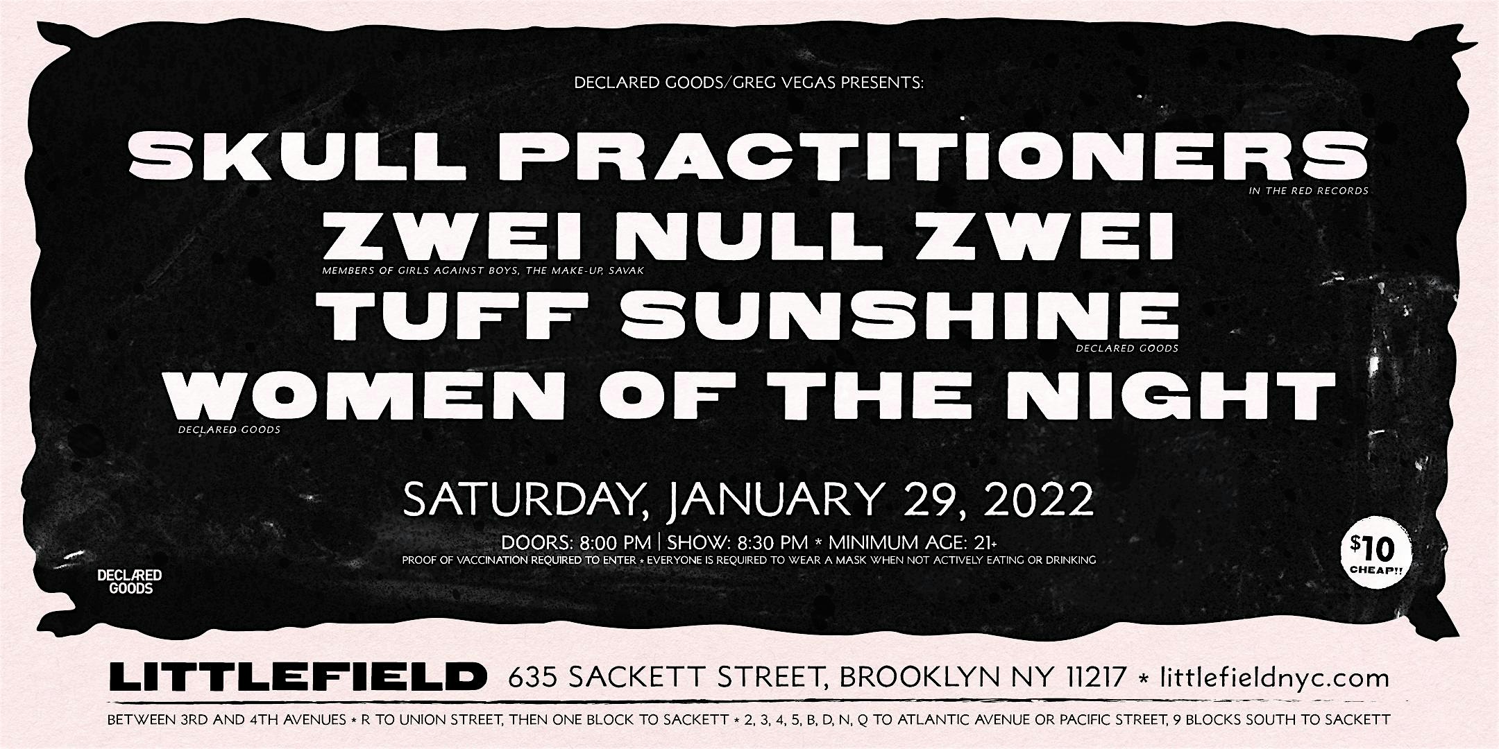 Skull Practitioners / Zwei Null Zwei / Tuff Sunshine / Women of The Night