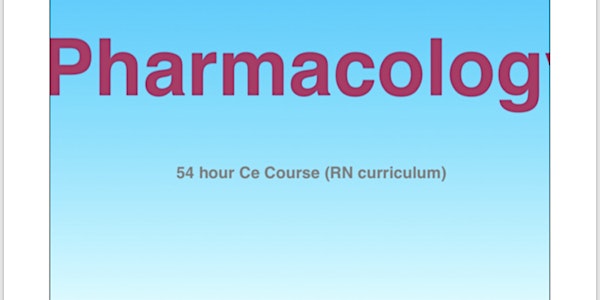 Intro to Pharmacology (In class course) 
