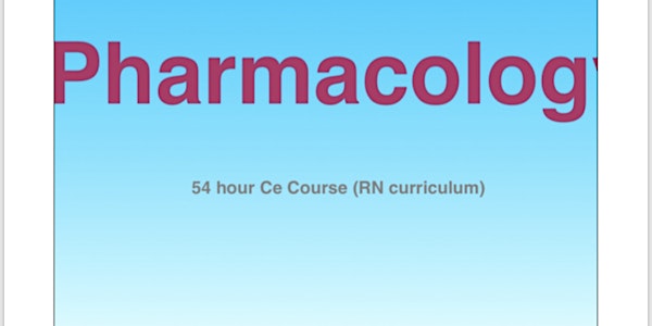 Intro to Pharmacology (In class course)