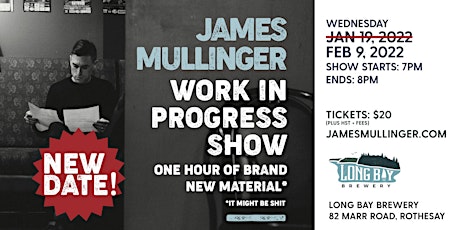 James Mullinger (Work-In-Progress show) live on stage at Long Bay Brewery! tickets