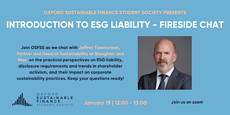 Introduction to ESG liability - Fireside Chat tickets
