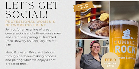 Professional Womens Event - Beer and Dinner Pairing at Tumbled Rock Brewery tickets