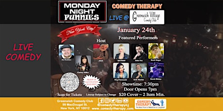 Monday Night Funnies @ Greenwich Village Comedy Club - Jan 17th tickets