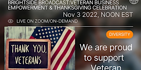 Brightside Show  Nov  Veterans Business Empowerment - Thanksgiving tickets