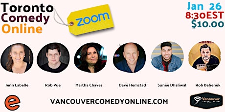 TORONTO COMEDY ONLINE - JAN 26TH SHOW tickets