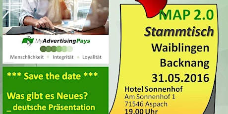 Hauptbild für MAP Stammtisch Waiblingen-Backnang - 31-05-2016 powered by RegioTeam Stuttgart