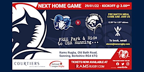 Rams RFC 1st XV vs Taunton Titans  RFC tickets