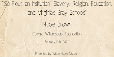 ’So Pious an Institution’: Virginia’s Bray Schools entradas