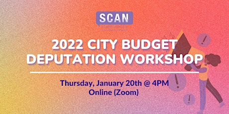 2022 City Budget Deputation Workshop