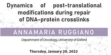 Dynamics of post-translational mod during repair of DNA-protein crosslinks tickets