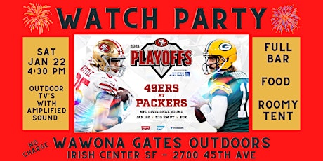 49er vs. Packers NFL Watch Party at Irish Center SF (Outdoors) tickets