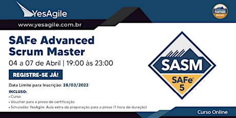 SAFe Advanced Scrum Master com certificação SAFe® SASM - Online - Português