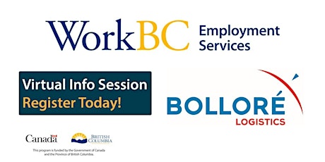 WorkBC  SSWR/Cloverdale virtual hiring event with Bollore Logistics tickets