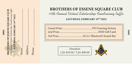 Essene Lodge No. 97 Virtual Scholarship tickets