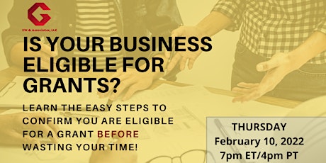 GRANT WRITING: Are You Eligible For This Grant? tickets